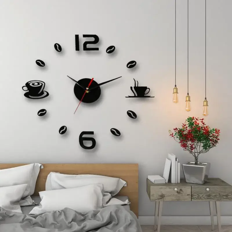 Diy Wall Clock Frameless Modern 3D Wall Clock Mirror Sticker Clock for Home Office Hotel Restaurant School Decoration