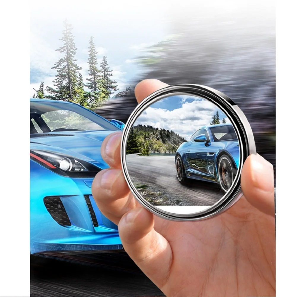 4 Pcs Car Blind Spot Mirrors 360 Degrees Rotating Rear View Mirror With Frame Round Hd Wide View Angle Auxiliary Convex Mirror