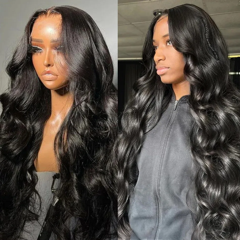 20 Inch Front Wig PrePlucked For Black Women 13x4 HD Transparent Body Wave 250 Density Lace Frontal Human Hair Wig