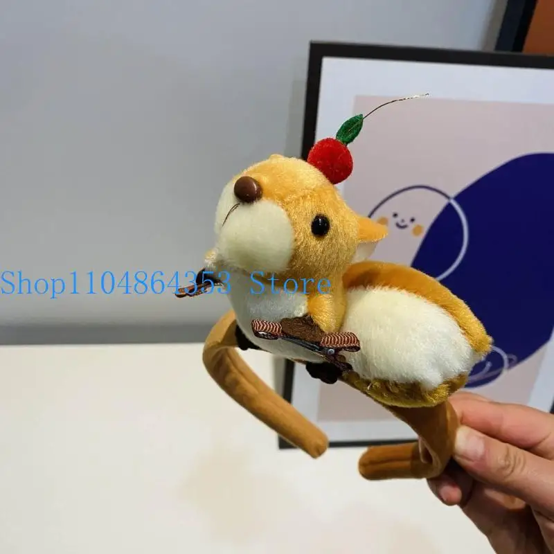 652F 3D Animal Hairband Squirrel Headband Charm for Girls and Women