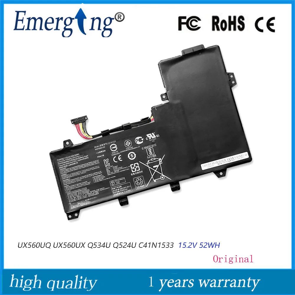 15.2V 52WH Original Laptop Battery C41N1533 For ASUS  ZenBook Flip Q524U Q534U UX560UQ UX560UX Series