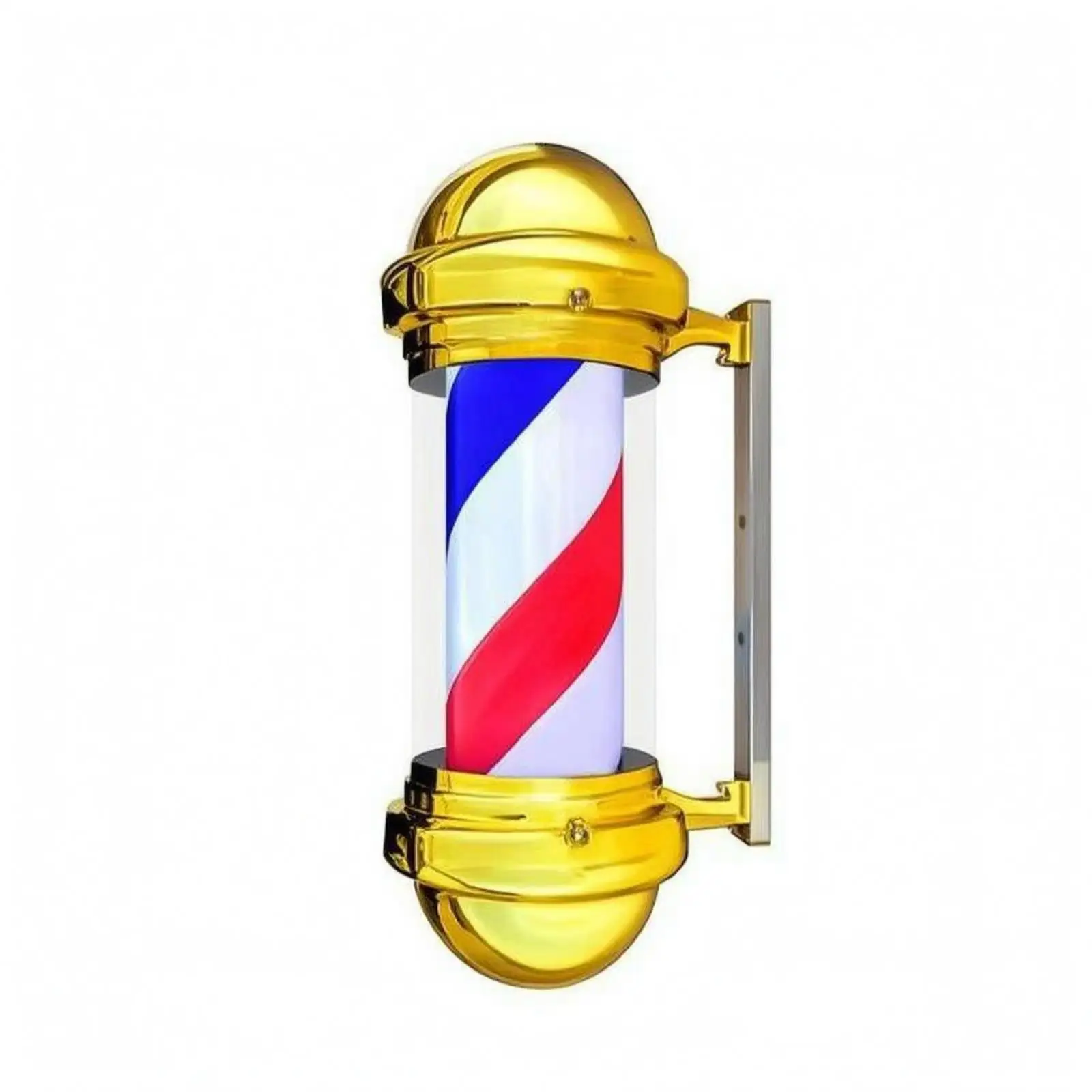 Wall-Attached Barber Pole Red Barber Shop Pole Lamp Spiral Stripes Barbershop Sign Light