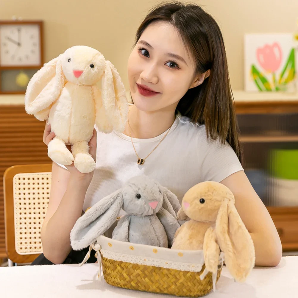 25cm Long Ear Soft Stuffed Bunny Doll  Cute Rabbit Plush Toy  Sleeping Toy Girls Kids Baby Plush Birthday Gifts