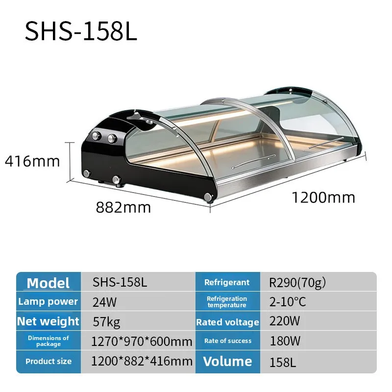 Desktop Refrigerated Fresh-keeping Display Cabinet Hotel Sushi Deli Beef Fresh Beef