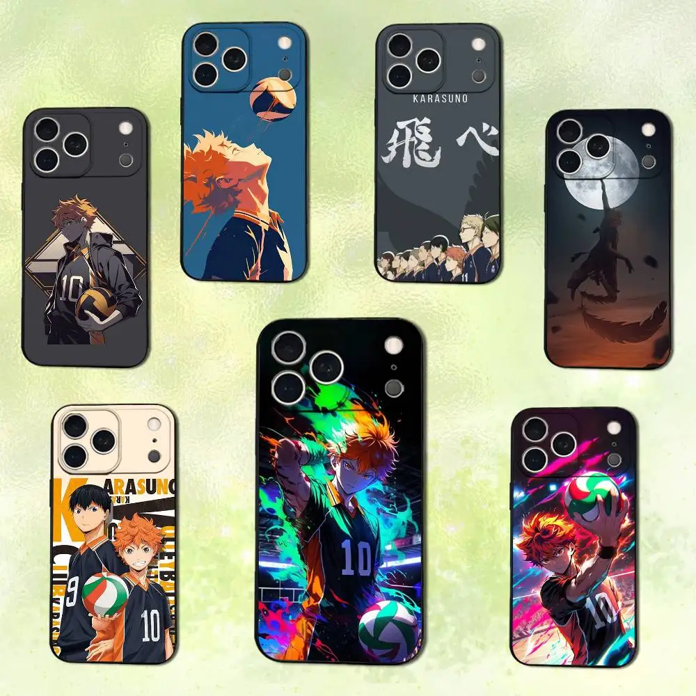 

Cool H-Haikyuus K-Karasuno Phone Case For iPhone 14,13,17,12,11,16,15,Plus,Pro Max,XS,X,XR,SE,Mini,Soft Silicone Black Cover
