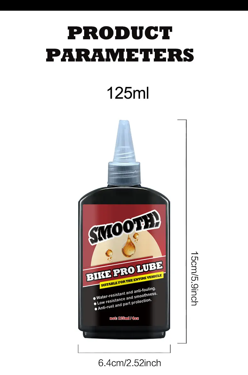 125 ml Fahrrad-Spezialschmiermittel MTB Rennrad Mountainbike Kettenöl für Gabel, Schwungrad und Kette Fahrradzubehör – Detail 6