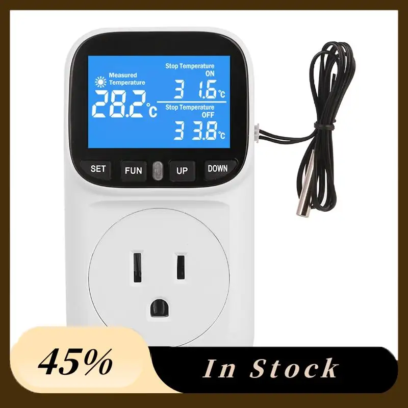 

Цифровой терморегулятор A60Z с розеткой, таймером, датчиком, функциями нагрева/охлаждения, подсветкой, вилка стандарта США