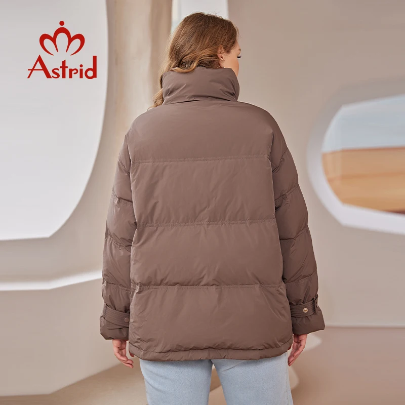 Aster D-Chaqueta corta holgada con capucha para mujer, Parka informal de diseño Simple con cuello levantado, AR-E10335 de plumón, 2022