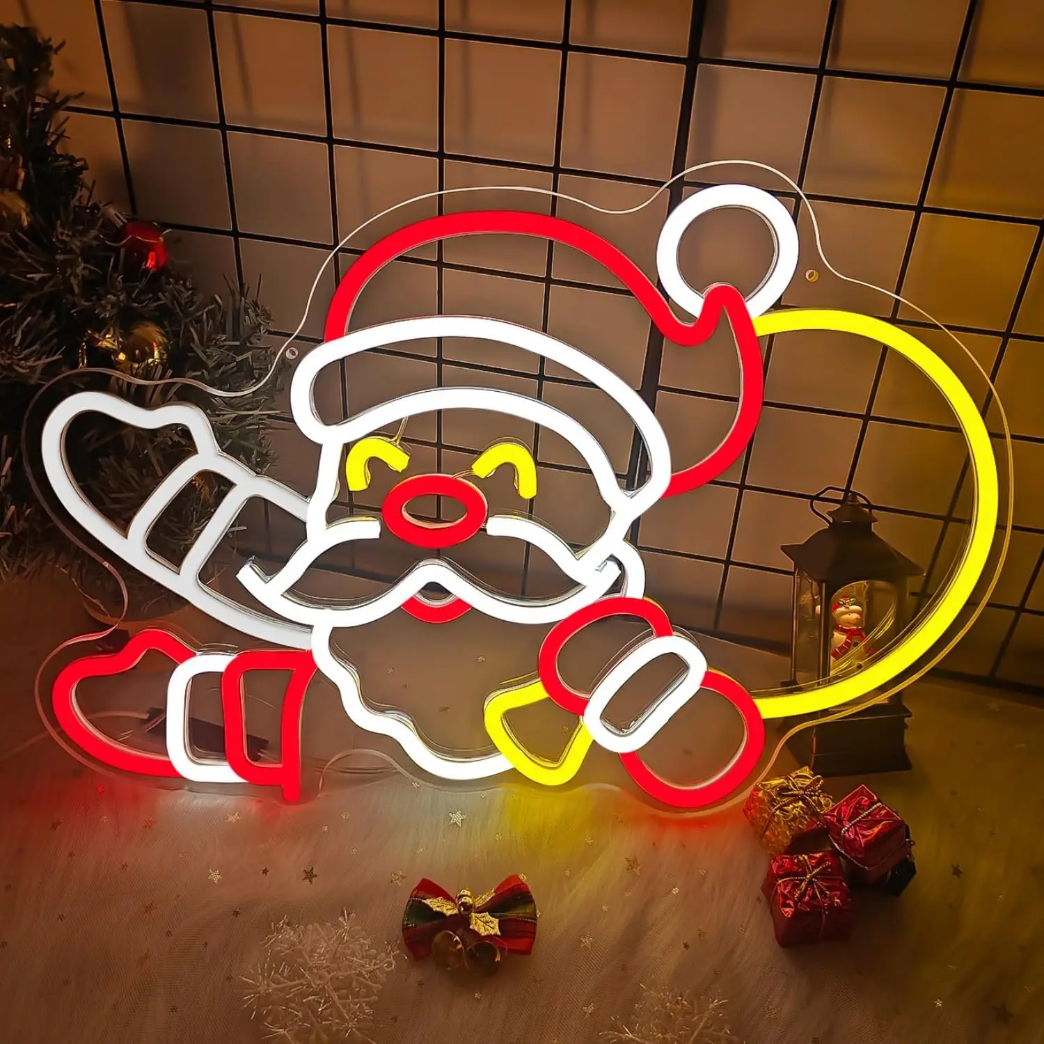 Weihnachtsmann Neonlicht Weihnachten Neonschild Zimmer Wanddekoration Neon Weihnachtsfeier Feier Geschenk Zimmer 5V USB-betrieben