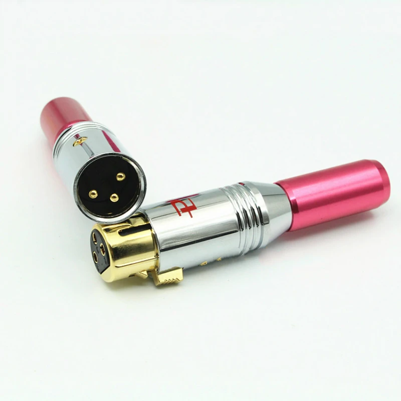 Pailiccs HiFi 24K placcato oro XLR spina di bilanciamento maschio femmina connettore adattatore cavo audio fai da te spina per microfono