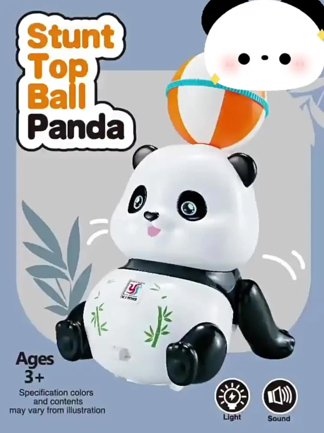 Giocattolo elastico panda con palla musicale leggera elettrica - Giocattoli per bambini per ragazzi e ragazze, regali di compleanno di Natale per bambini, giocattolo di Halloween