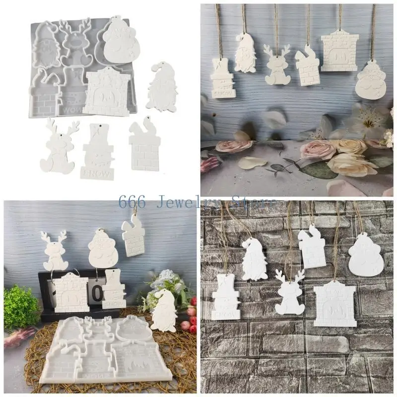 

F2TD Рождественская тема Силиконовая подвеска-очаровательная форма для изготовления украшений и выпечки