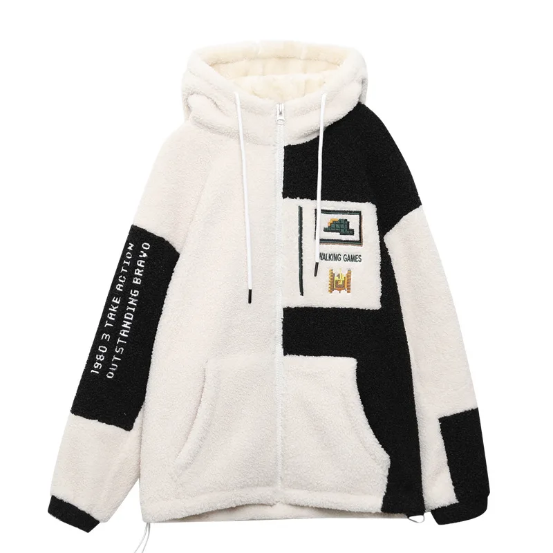 سترة صوف الضأن الملابس النسائية 2025 شتاء جديد فضفاض بلوزة عادية الصوف سميكة سترة سترة المرأة #4