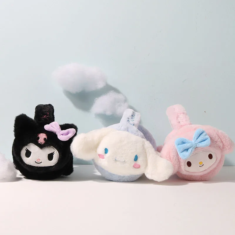 

Kawaii Plush Ear Warmers Sanrio Mymelody Cinnamoroll Kuromi Cute Anime Fluffy Plushies Stuffed Ear Covers Girls Christmas Gift