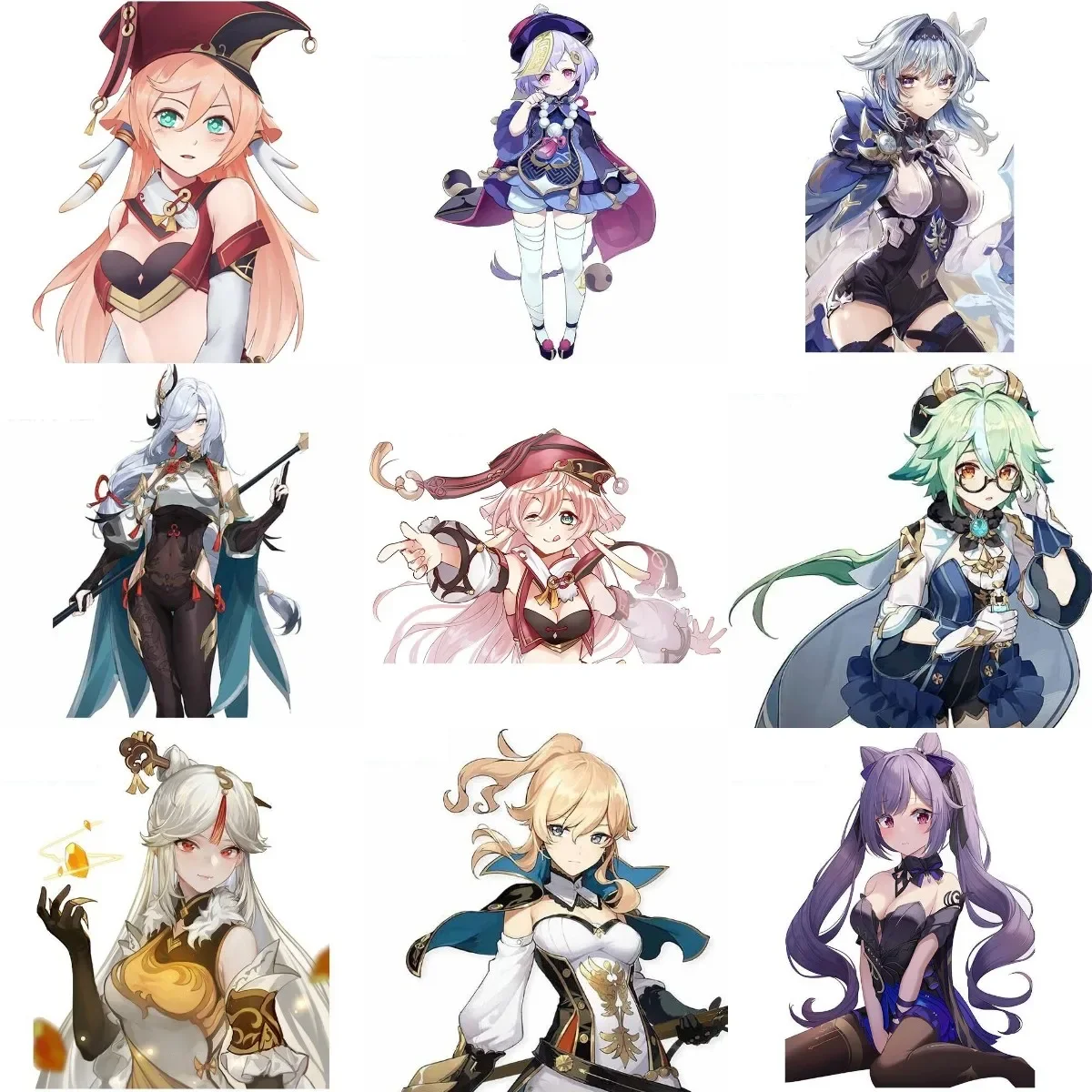 

Genshin Impact Game Characters Waterproof Stickers Assecories for Laptop Camper Wall Room Door Table Helmet Camper Van Car Decal