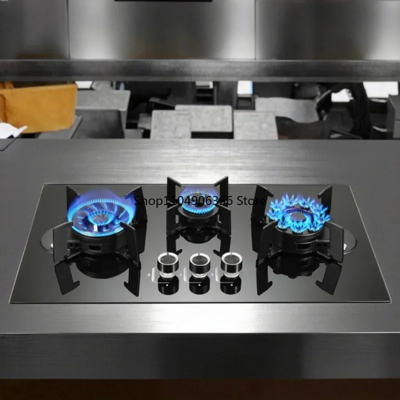 for Smart Tempered Glass Gas Stove  Three Burner Gas Stoves for Home Restaurant