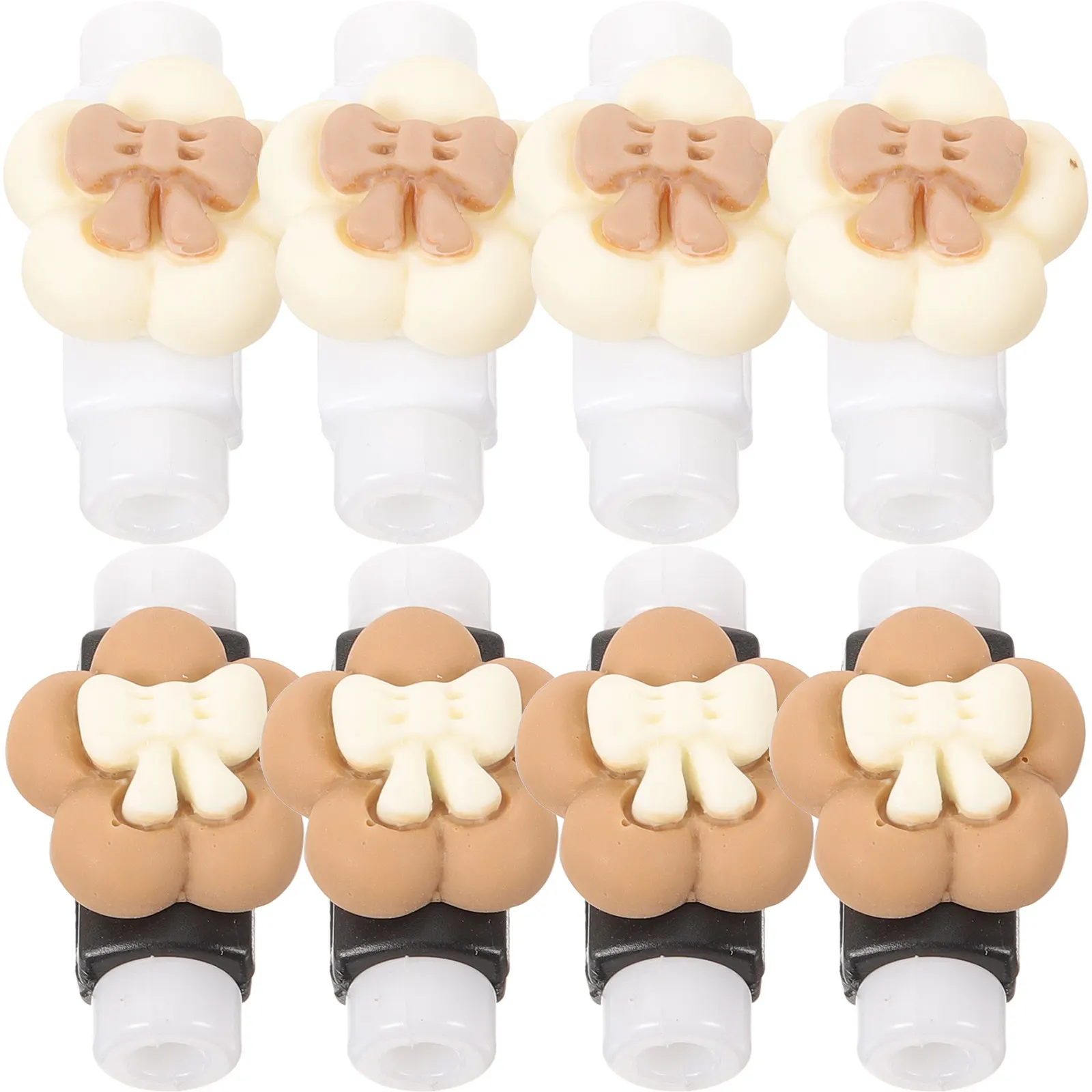 8Pcs Cute Data Cable Protective Sleeves Bright Resin Plastic Cord Protectors for Phone Charging Lines Extend Service Life