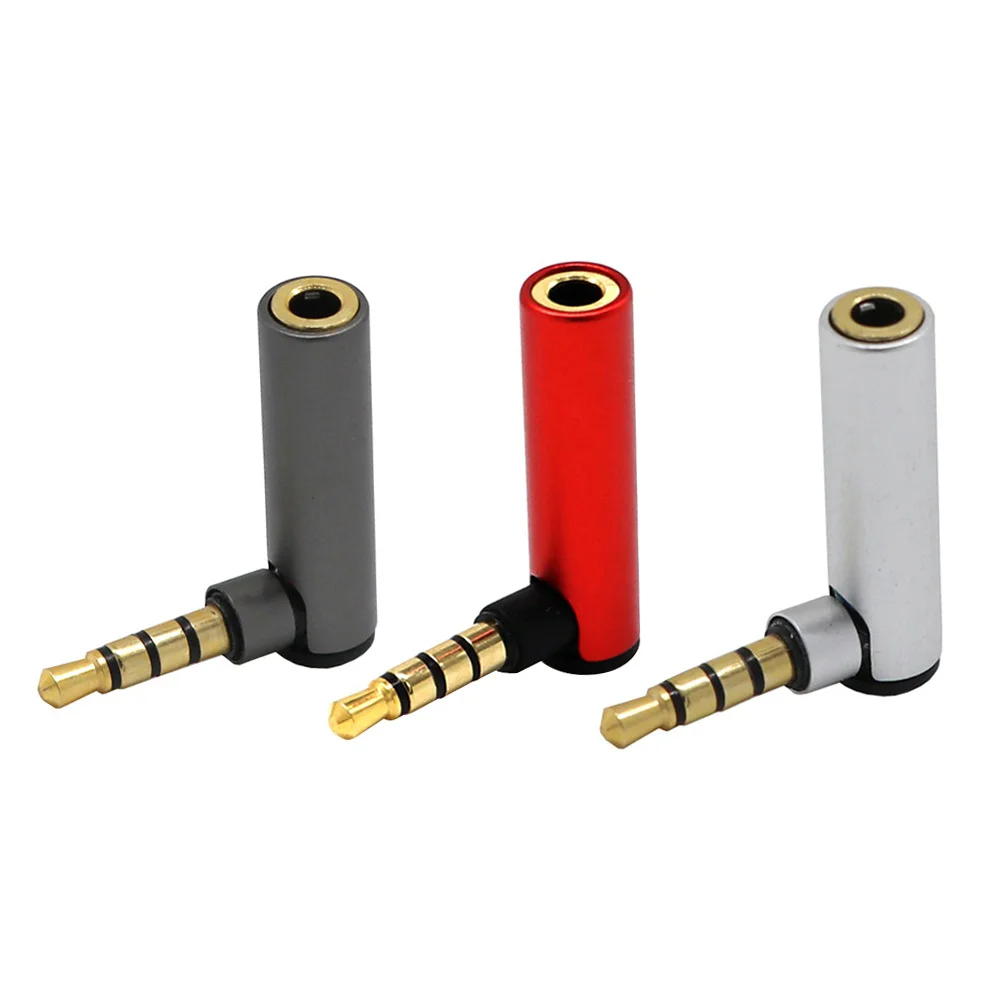 3 Pcs Audio Converter Adapter 3.5mm Male to Female Right Angle Headphone Transducer for Phone Earphones Stereo Mono