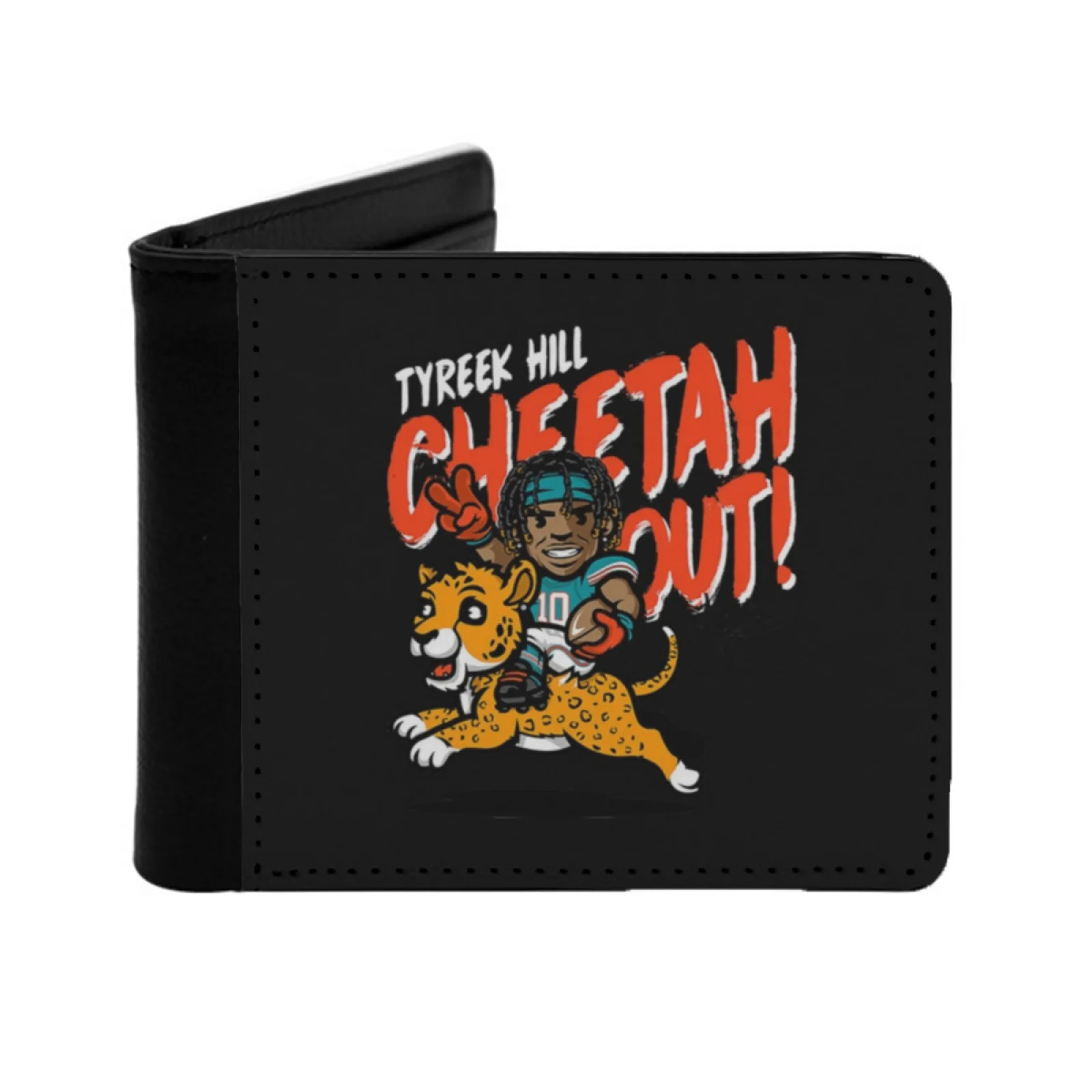 

Tyreek Hill 18 Personalized Men's Leather Wallet Credit Card Pouch Purse Hill Football Cheetah Tyreek Tyreek Hill Player Soccer