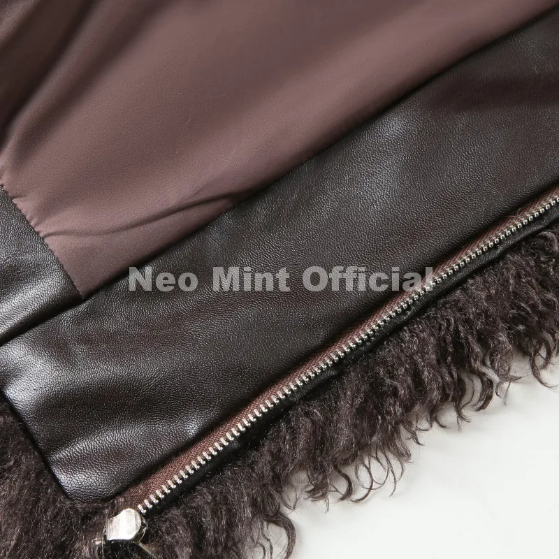 Neo Mint Winter 2026 Hot Chocolate Fluffy Chunky Sheep Fur Coat Women Oversized Overcoat Outerwear Ins Street Fashion Fur Jacket