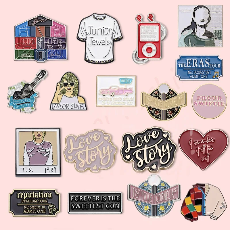 Pin de esmalte duro de cantante de moda, broches de billetes de la sexta gira de banda de Rock, insignia para maletín, regalos de decoración de joyería