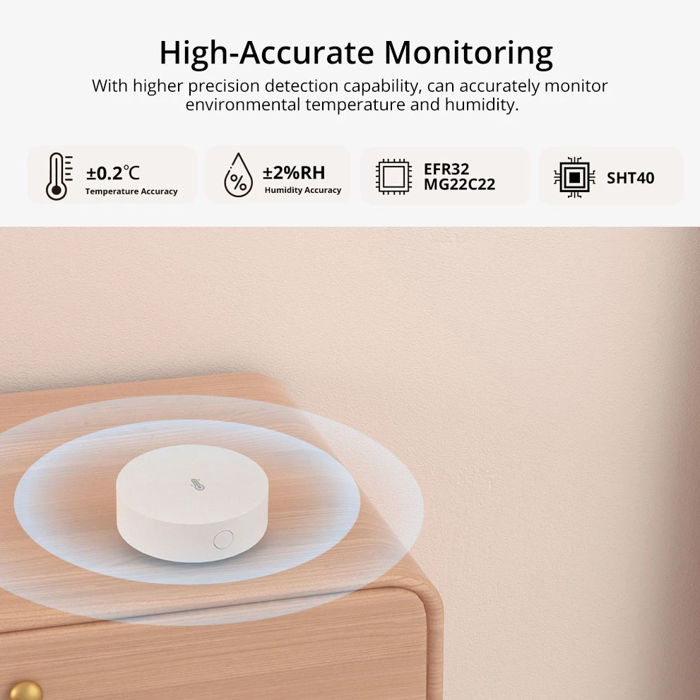 Sonoff Zigbee Smart Temperature And Humidity Sensor SNZB-02P Compatible With Ewelink App Zbbridge Alexa Google Home Smartthings