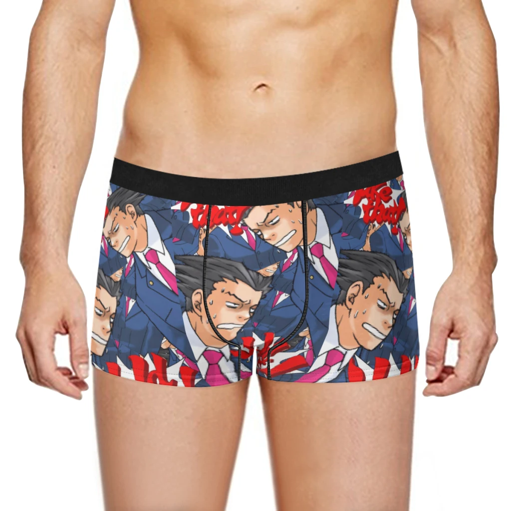 Ace Attorney Milk Silk Man Underwear Boxer Men Underpants Men's Panties Boxers Shorts