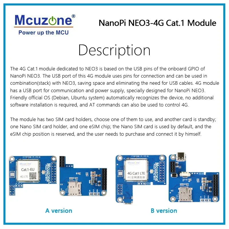 NanoPi NEO3_4G Cat.1 Module, Drive free | dial free | plug and play