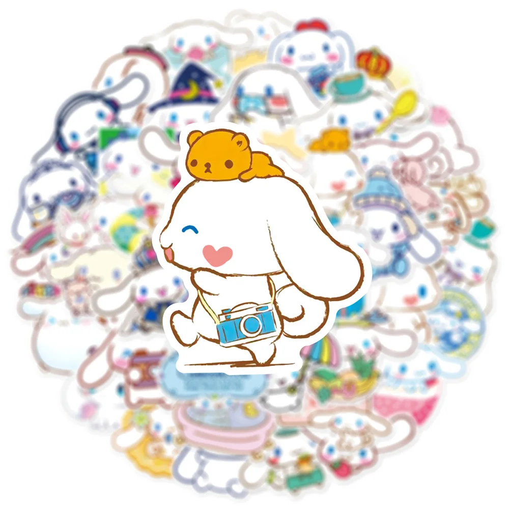 10/30/50pcs Sanrio Cinnamoroll Stickers Cute Anime Decoration Sticker DIY Stationery Phone Laptop Luggage Aesthetic Decals Gifts