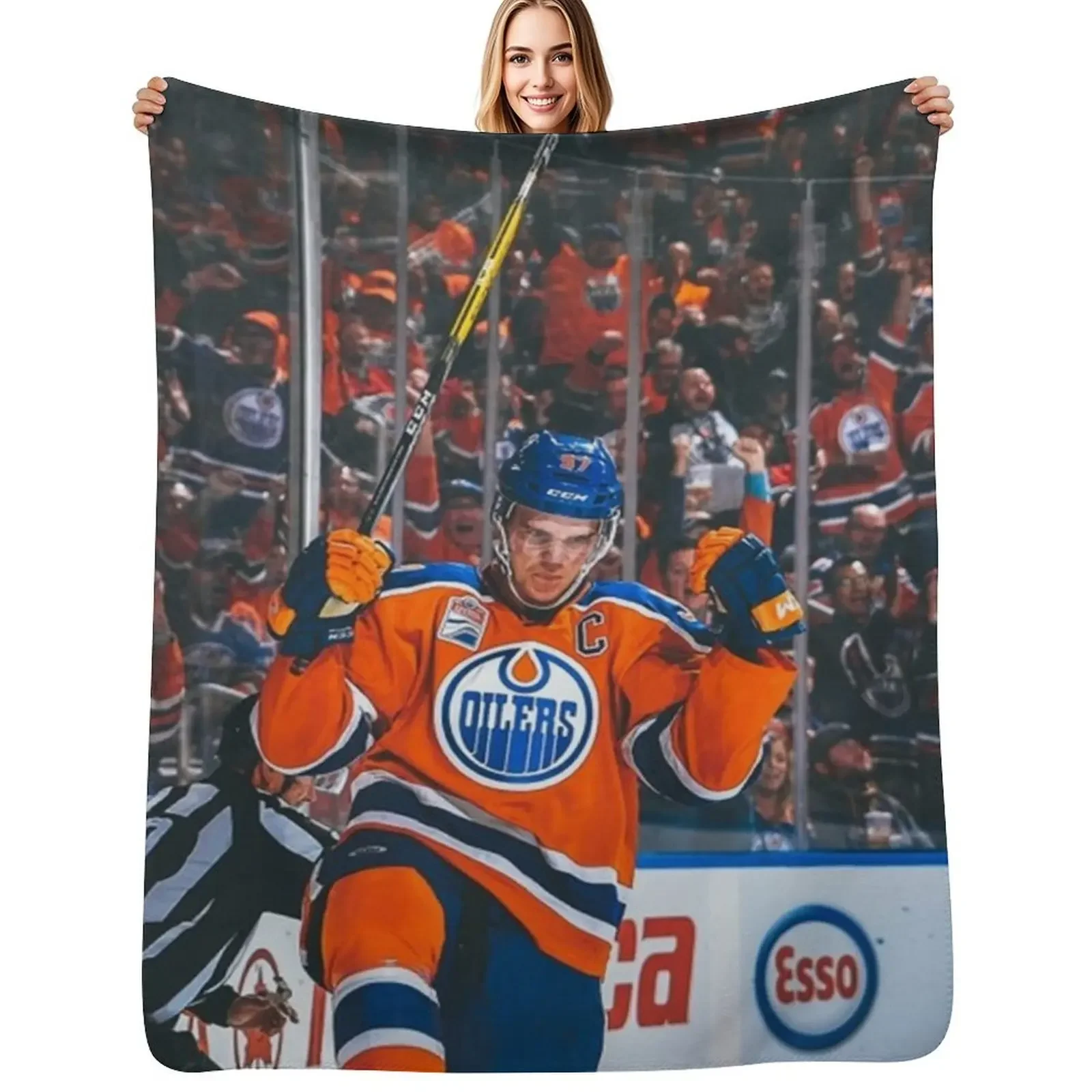 

Connor McDavid Throw Blanket Heavy Decorative Beds Soft Plush Plaid Single Blanket