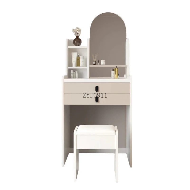 MDF الخشب مرآة خزانة زجاجية تصميم مجموعة درج أثاث غرفة نوم مضمد #4