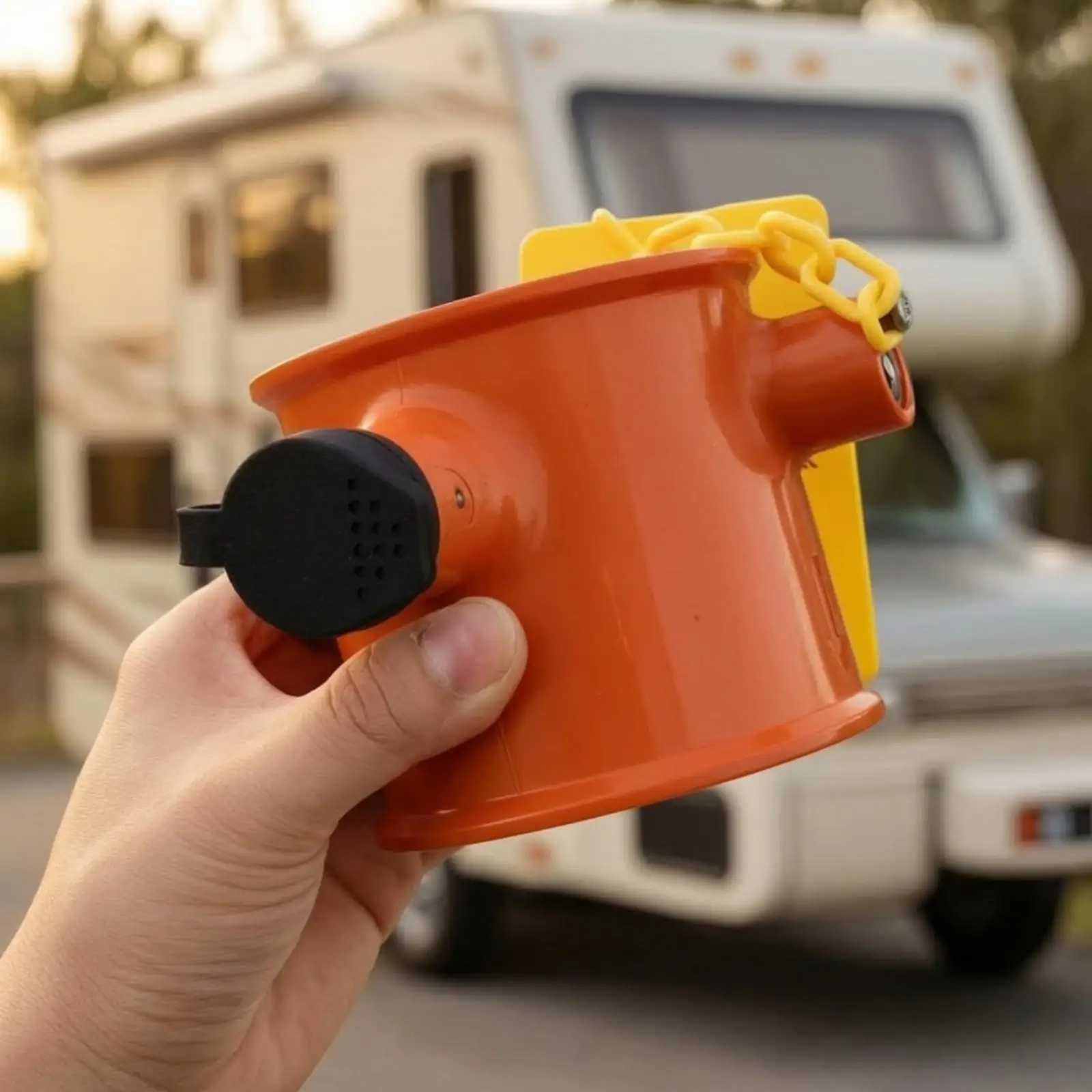 Universal Fifth Wheel Security Lock for Trailer King Pin Anti Theft Device with Warning Tag and Weatherproof Covers