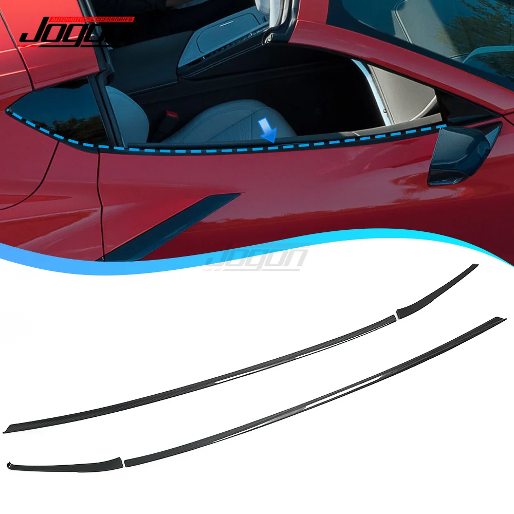 

For Chevrolet Corvette C8 Manual Coupe 2020-2023 Carbon Fiber Bottom Window Sill Trim Convertible Car Exterior Accessories