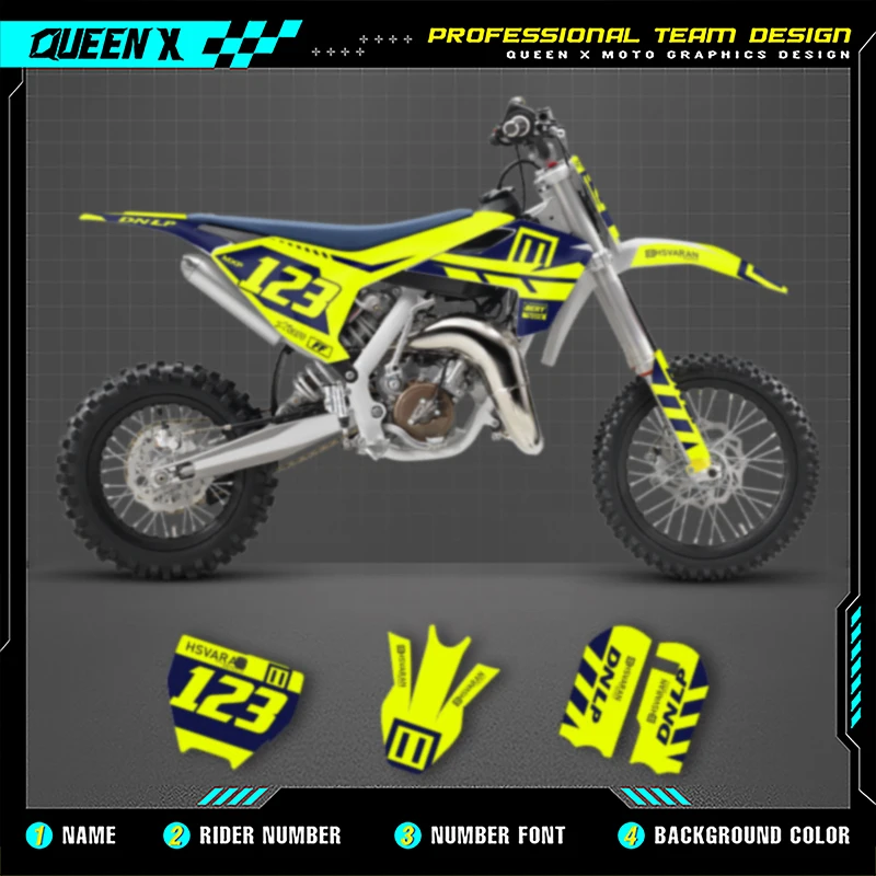 Queen X MOTOR For Husqvarna TC 65 2016 2017 2018 2019 2020 2021 2022 2023 Graphics Stickers Decal Kits 002 - Image 2
