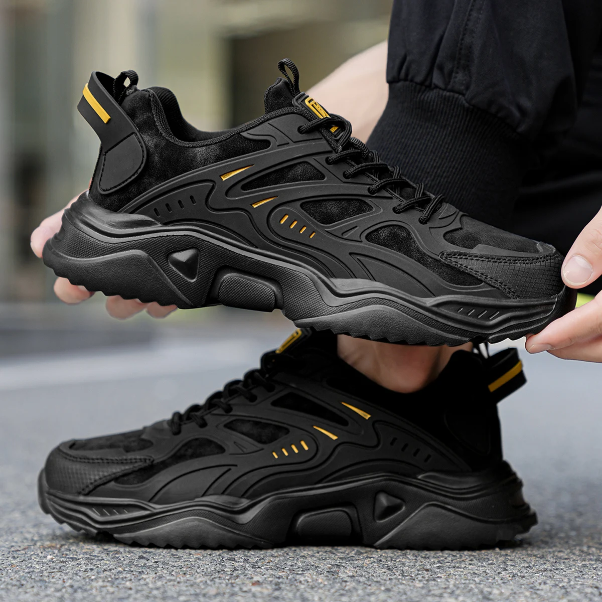 Autumn New Model Mesh Sports Running Shoes, Lightweight, Breathable, Fashionable and Versatile Thick-soled Dad Shoes Size 39-46