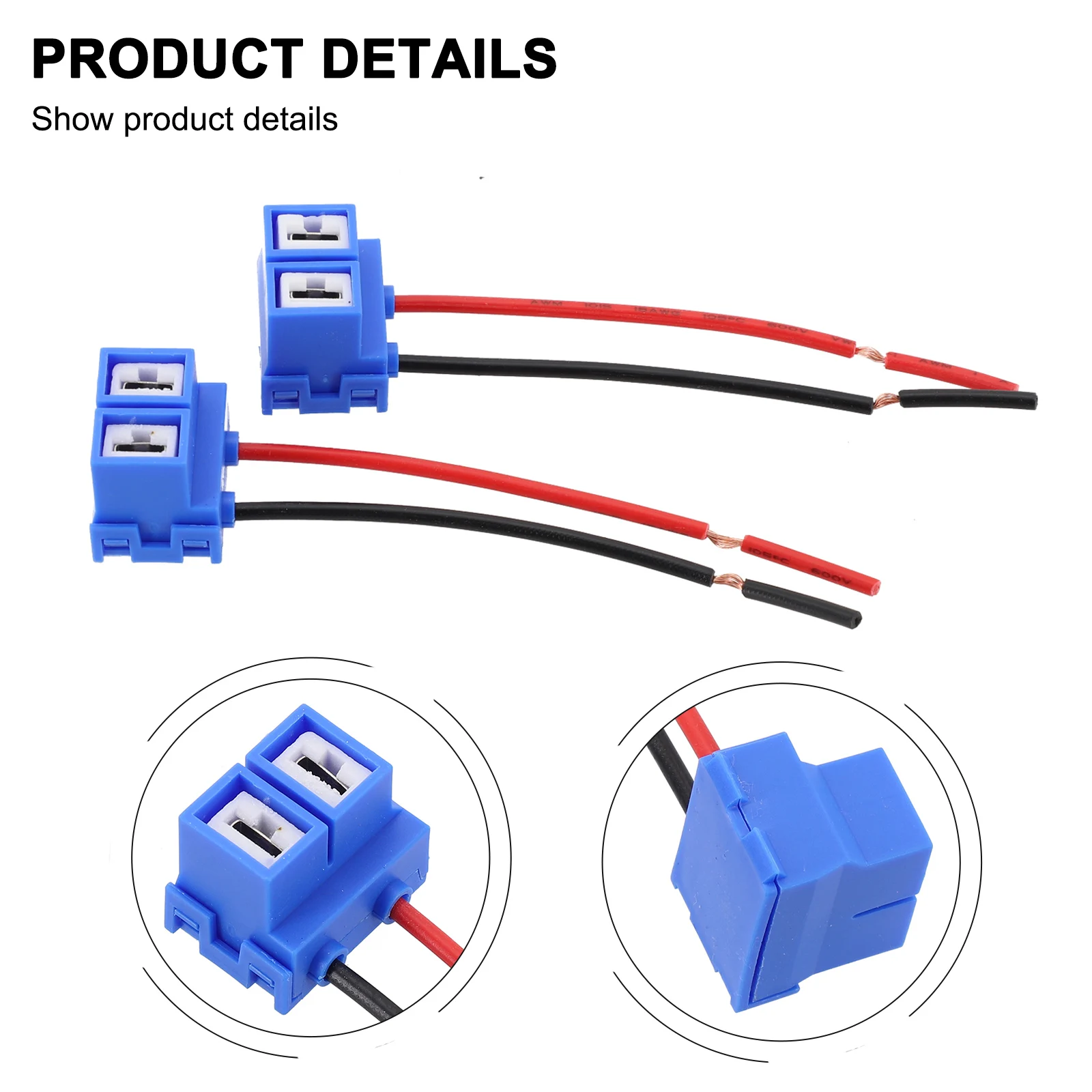 Auto Parts H7 Socket Auto Car Bulb Sockets H Connector 6*11*1 Cm ABS BULE Car Accessories Replacement Practical