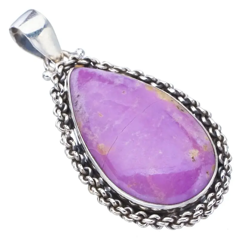 StarGems® Natural Variscite In Purpurite Handmade 925 Sterling Silver Pendant 2