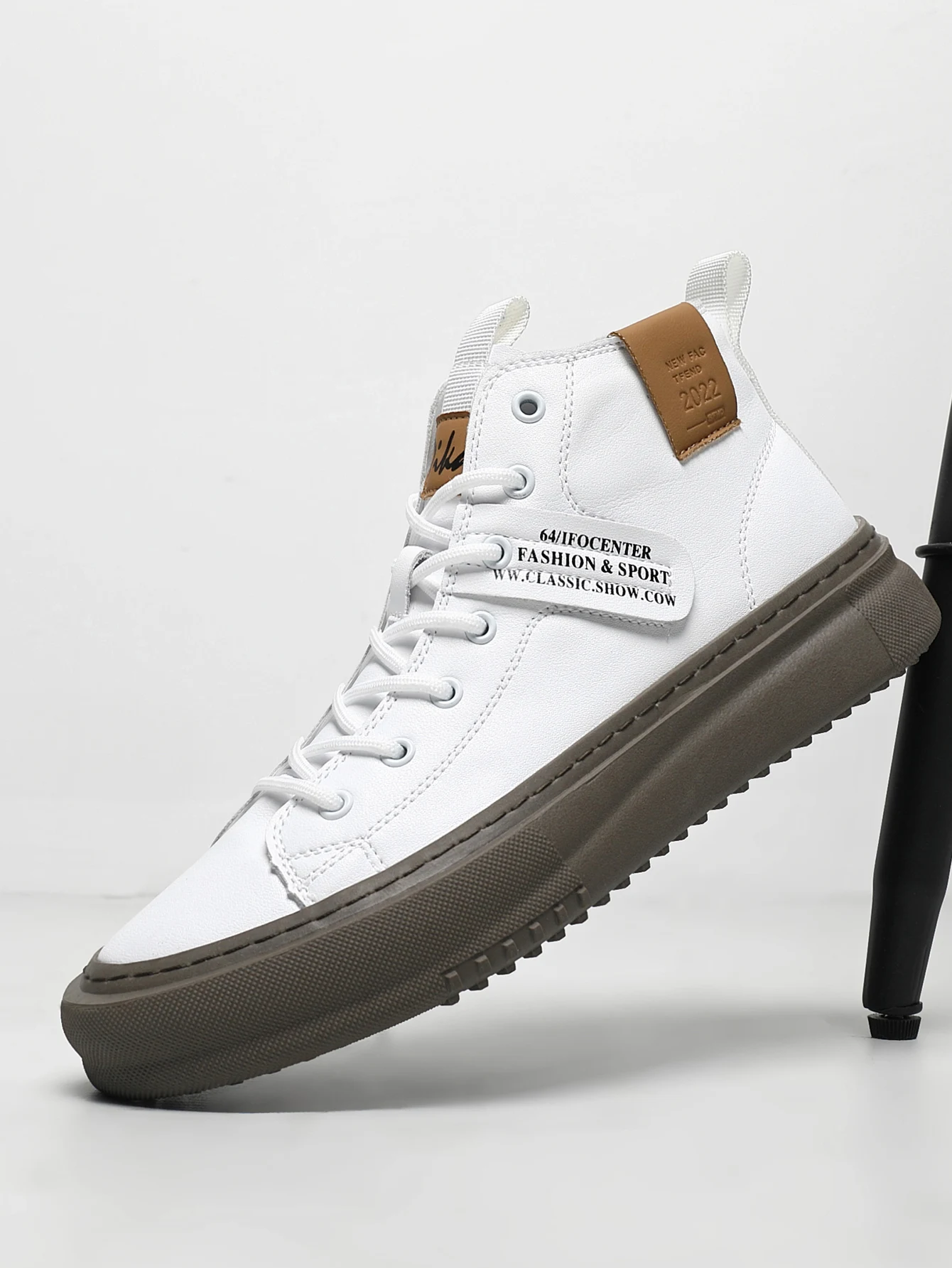 

Men's Shoes Autumn and Winter New White Shoes Fashion Sneakers Sports High-Top Trendy Shoes Business Casual Breathable Thick-Sol