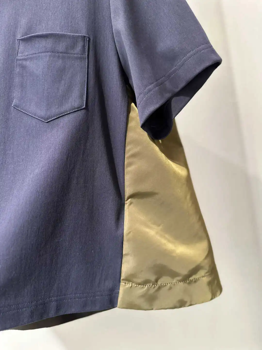 FOG DESIGN Casualowa Letnia Nowa Luźna Koszulka T-shirt Krótkie Spodenki Ukrywająca Brzuch Siateczkowe Wstawki Damska Koszulka do Pracy Mieszanka Bawełny