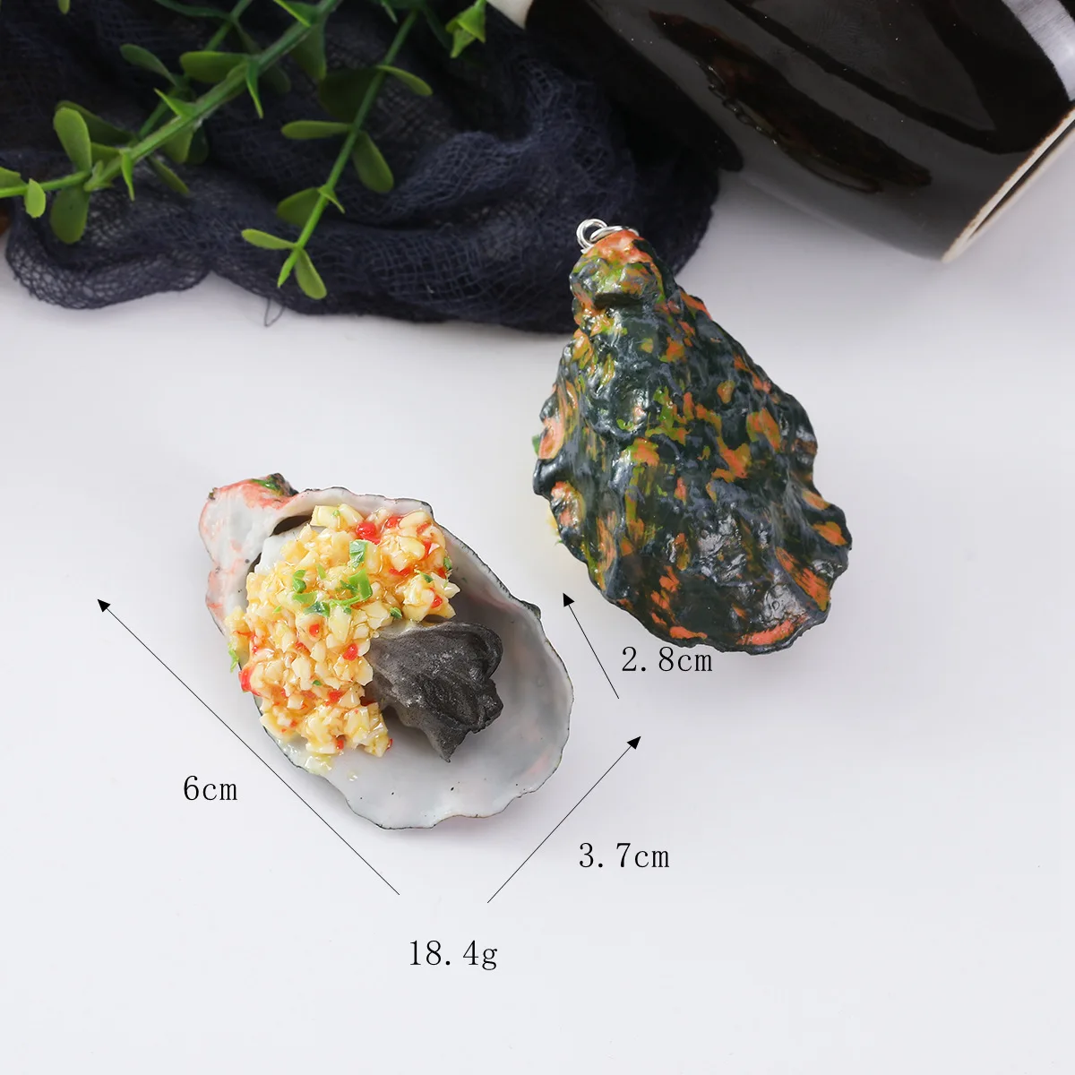 Simulatie Zeevruchten Display Props Keuken Winkel Winkel Decoratie Kunstmatige Nep Knoflooksaus Oester Sint-jakobsschelp Clam 2 stk/partij