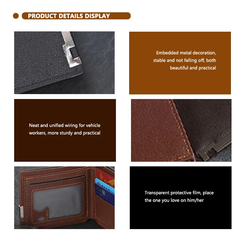 جديد الرجال المحفظة متعددة الوظائف موضة عادية رسم بطاقة المحفظة حاملي بطاقات لبيجو 206 307 308 3008 207 208 407 508 2008 #3