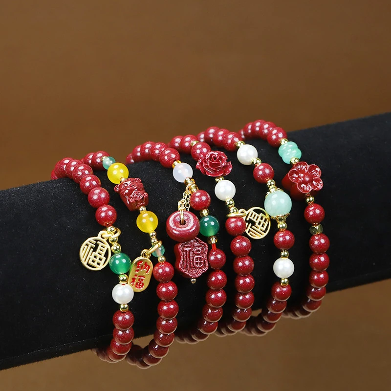 

High-content natural with purple gold beads, fortune-bringing and peace-promoting charm bracelet women