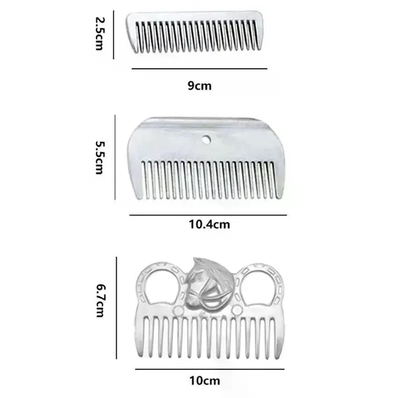 Lightweight Aluminum Horse Grooming Comb Metal Curry Brush for Pony Dirt Removal Equine Daily Care Grooming Tool