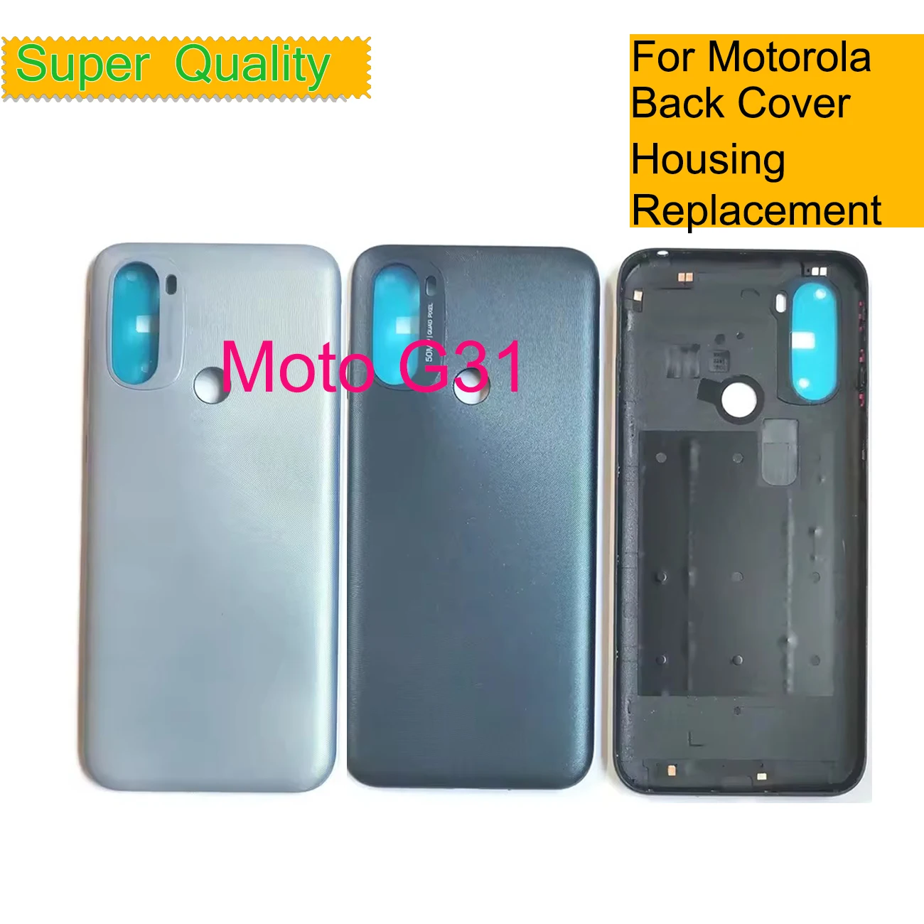 10Pcs/Lot For Motorola Moto G31 XT2173-1 XT2173-2 Brazil Battery Cover Housing Back Rear Case Door Chassis Shell Replacement