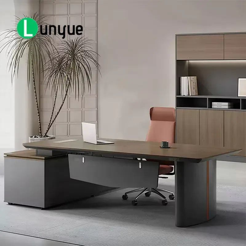 E0 Modern Minimalist Executive Desk Large Boss Office Table for Business Manager Home and Commercial Use Durable Spacious