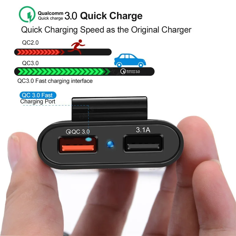 3.1A Car Charger Fast charging 4 Ports Quick Charge Universal Mini Cigarette USB Lighter Charger Power Socket Travel For iPhone