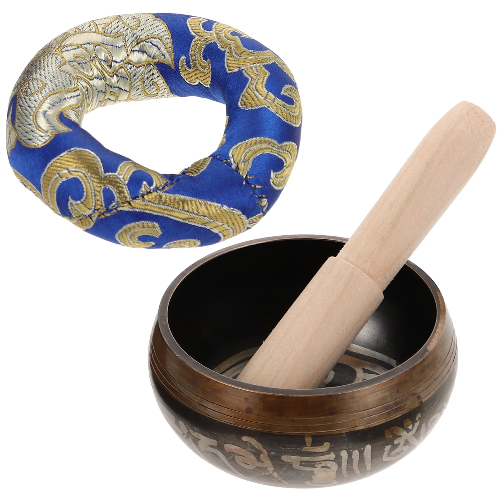 

Buddha Sound Bowl Singing Music Handmade Prayer Copper Wood Small Decorative Yoga Bowls