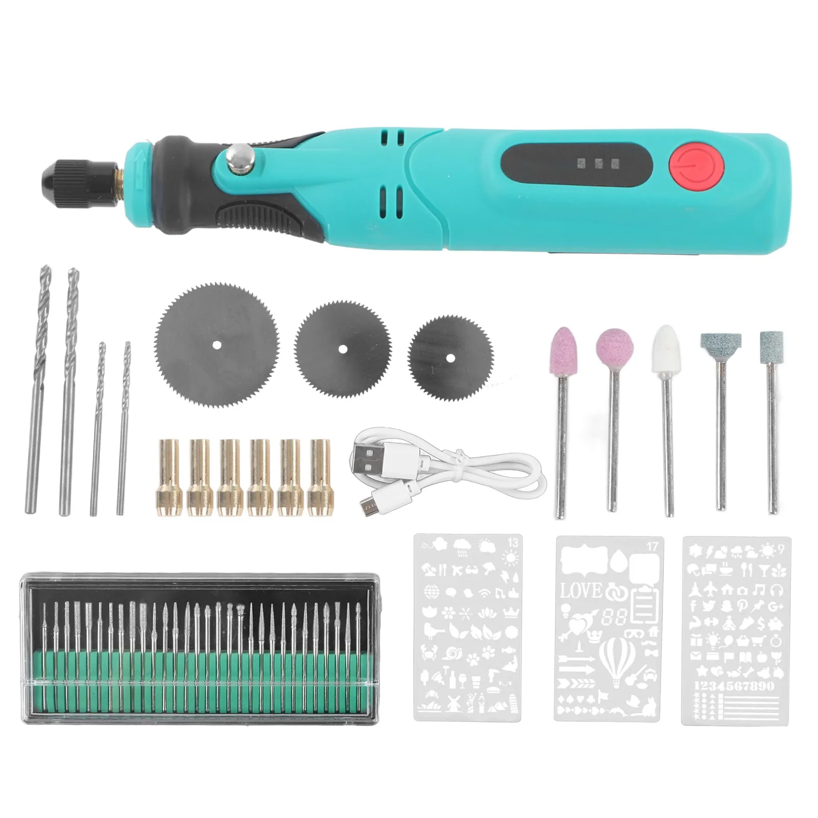 Cordless Rotary Tool Mini Power Rotary Tool 3 Speed USB Charging with 53 Accessory