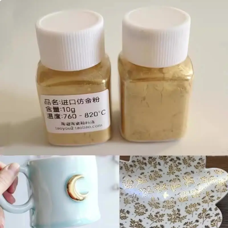 200g 760°C-820°C Metal Paint Ceramic Glaze Paint DIY Hand-painted Ceramic Cup Crafts Coloring Tracing Gold Edge Glaze Paint
