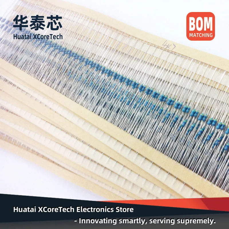 50PCS DIP Metal Film Color Ring Resistor 1/6W,1/8W(0.125W) ±1% 390Ω 430Ω 470Ω 510Ω 560Ω 620Ω 680Ω 750Ω 820Ω 910Ω 1K 1.1K 1.2KΩ